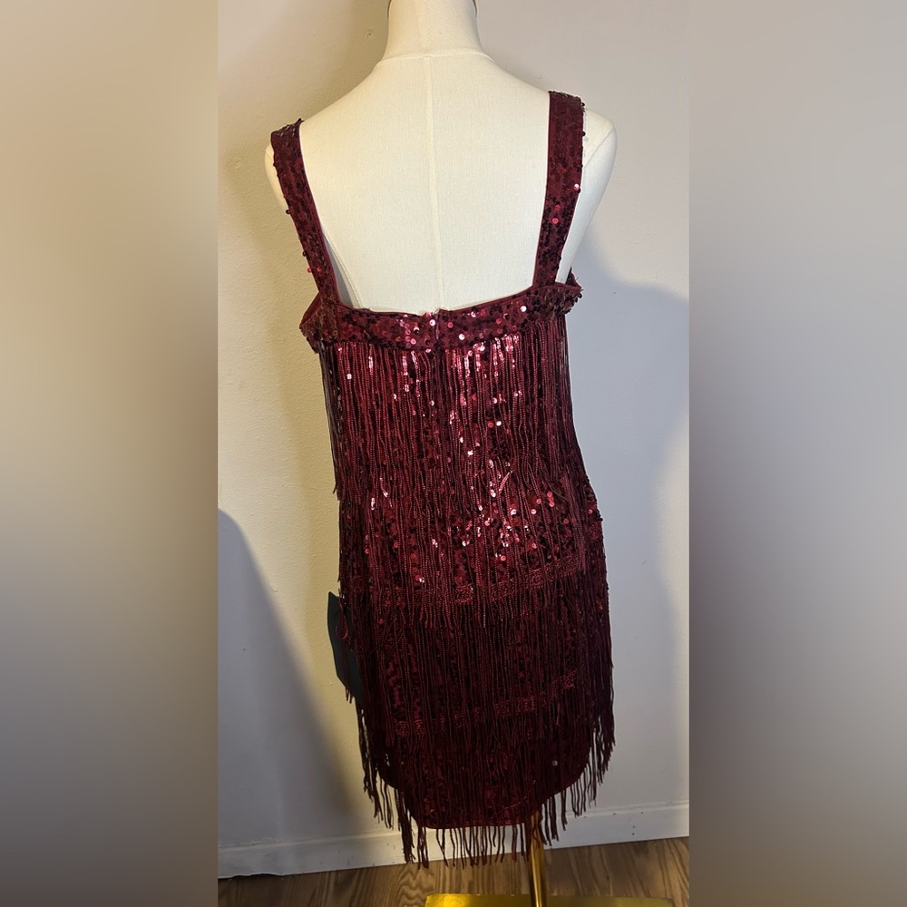 Lulu's Burgundy Dress with Deep Red Lining - Picture 11 of 11